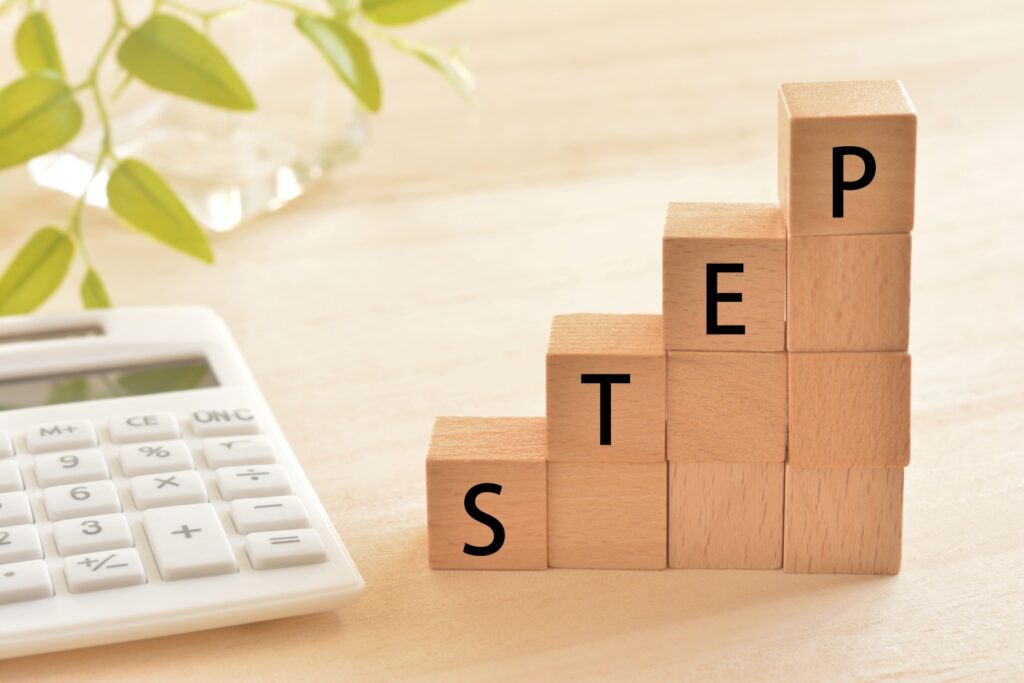 STEPと書かれたブロック